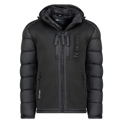 2. Herrenjacke Geographical Norway BEACHWOOD NO CONSTRAST BLACK-BLACK DB MEN 068 (WZ7433H/GN-BLACK / BLACK)