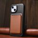 33. iCarer CE Oil Wax Premium Leather Folio Case Leather Case iPhone 14 Plus Magnetic Flip MagSafe Black (AKI14220707-BK)
