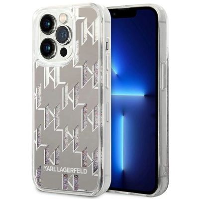 Karl Lagerfeld KLHCP14XLMNMS iPhone 14 Pro Max 6,7" Hardcase Silber / Silber Liquid Glitter Monogram