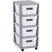 CURVER Infinity 231559 4x10L Bücherregal (weiß-grau)