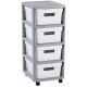 CURVER Infinity 231559 4x10L Bücherregal (weiß-grau)