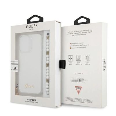8. Guess GUHCP13LKPSWH iPhone 13 Pro / 13 6.1" Transparentes Hardcase White Pearl