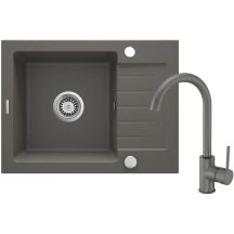 Granitspüle mit Armatur, 1 Becken und Abtropffläche ZQZAT11A 5907650876908