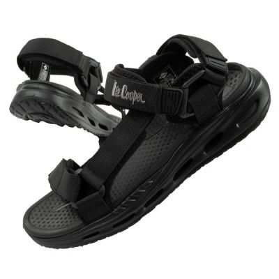 Lee Cooper Herrenschuhe mit Klettverschluss für den Sommer, leicht, schwarz