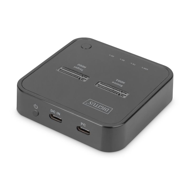 4. DIGITUS M.2 NVME SSD-Dockingstation mit Offline-Klonfunktion, USB-C, Schwarz DA-71545