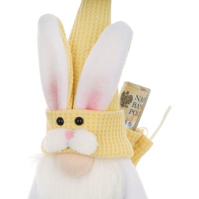 10. Gelber Hase 20 cm mit Geschenktüte, Frühlingsdekoration