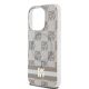 6. DKNY IML Checkered Mono Pattern & Printed Stripes MagSafe-Hülle für iPhone 15 Pro Max – Beige