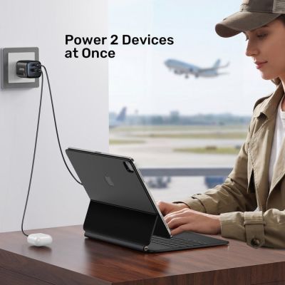 10. UNITEK 2X GAN Wandladegerät USB-C & USB-A 20W Schwarz