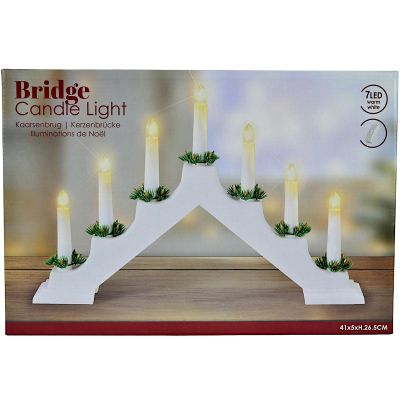5. HOLZ-ADVENTSLEUCHTER MIT 7 LÄMPCHEN, NETZBETRIEB