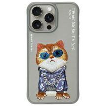 Nimmy Glasses Cool Cat Case für iPhone 15 Pro Max - Grau