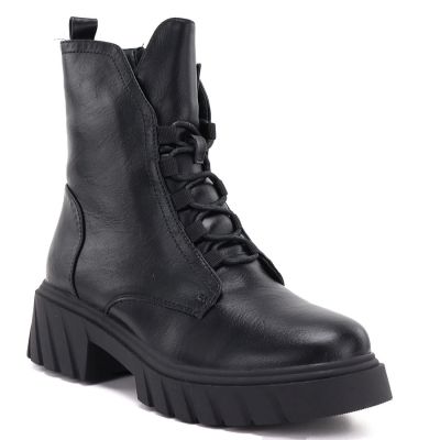 Damen-Stiefeletten mit Blockabsatz und Plateau, schwarz Jezzi MR2502-9