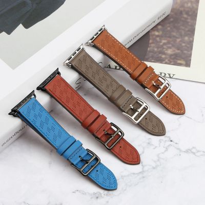 8. Armband Leder für Apple Watch 38 / 40 / 41 mm Band Armband - dunkelbraun