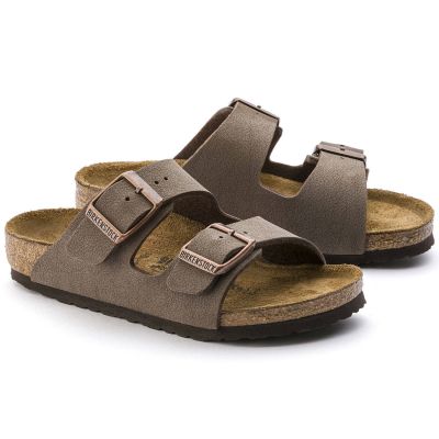 Birkenstock Arizona Kids Birko-Flor Nubuk Mocha schmale Flip-Flops für Kinder (0552893)