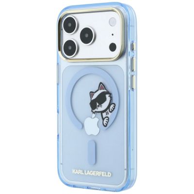 2. Karl Lagerfeld Peekaboo Logo MagSafe Hülle für iPhone 18 Pro / 17 Pro - hellblau