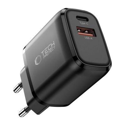 2. Tech-Protect NCA45W-GAN 2-Port USB-C / USB-A 45W Wandladegerät – Schwarz
