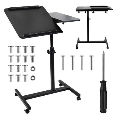 MACLEAN Mobiler Schreibtisch-/Laptopständer, Schwarz, Höhenverstellbar 59–89 cm, max. 30 kg MC-121 B