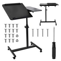 MACLEAN Mobiler Schreibtisch-/Laptopständer, Schwarz, Höhenverstellbar 59–89 cm, max. 30 kg MC-121 B