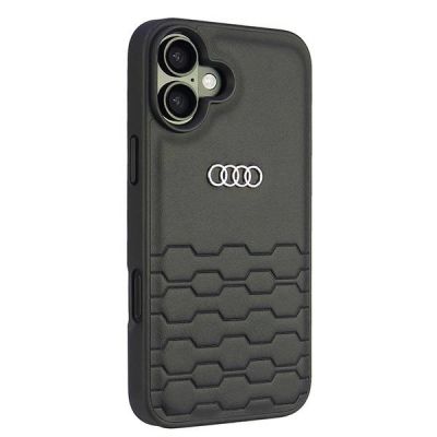 3. Audi Kunstleder iPhone 16 Plus 6,7" schwarz/schwarz Hardcase AU-TPUPCIP16M-GT/D2-BK