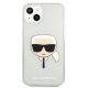3. Karl Lagerfeld Glitter Karl's Head Hülle für iPhone 13 mini - Silber