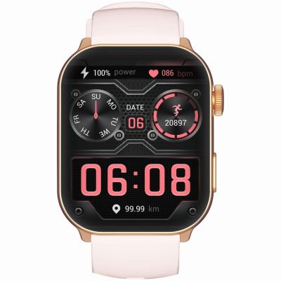 5. GRAVITY GT28-6 Damen-Smartwatch-Armband + Armband Roségold-Pink