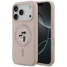 Karl Lagerfeld Silicone Karl&Choupette Ring MagSafe Hülle für iPhone 18 Pro / 17 Pro – Schwarz