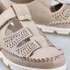 10. Rieker W RKR651 beige Leder Klettverschluss durchbrochene Schuhe