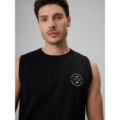 4. Ärmelloses, locker sitzendes Herren-T-Shirt aus glattem Material, Größe 4F 4FRSS26TSLEM330-20S