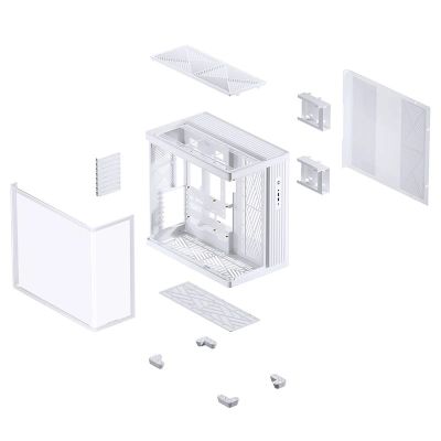 25. Jonsbo TK-4 Gehäuse, Midi-Tower, ATX, gehärtetes Glas – Weiß