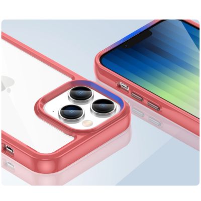 6. Outer Space Case iPhone 14 Pro Hardcover mit Gelrahmen rot
