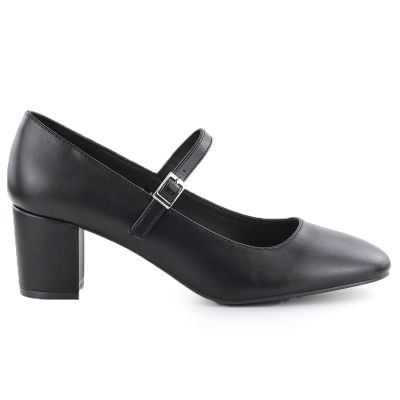 11. Schwarze Sergio Leone PB176 Pumps mit niedrigem Absatz und Riemen
