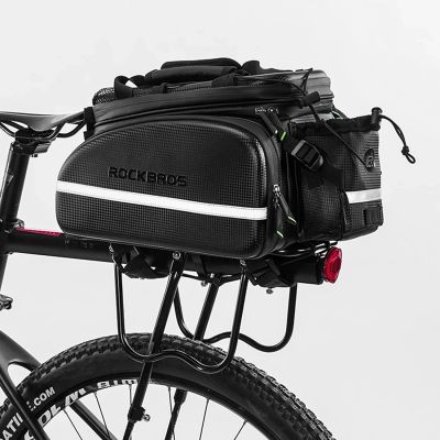 12. Rockbros A6-6 Fahrradtasche für den Kofferraum, 35 l, mit ausklappbaren Taschen – Schwarz