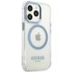 4. Guess Metal Outline MagSafe Hülle für iPhone 13 Pro / iPhone 13 - Blau