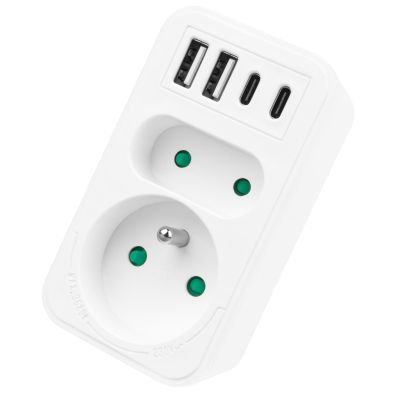 6. MACLEAN Steckdose 2-fach + 4x USB MCE249 F/W