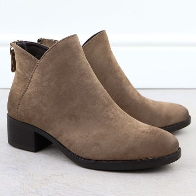 3. Damen-Ankle-Boots mit Blockabsatz, gefüttert, beige, Potocki 12472
