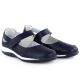 2. Damen-Lederschuhe mit durchbrochenem Muster und Klettverschluss, marineblau, Jezzi 9763