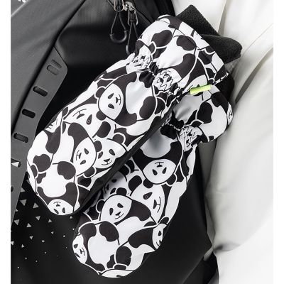 7. Qunature Panda Heat Transfer Kinder-Skihandschuhe, Größe S – Schwarz/Weiß