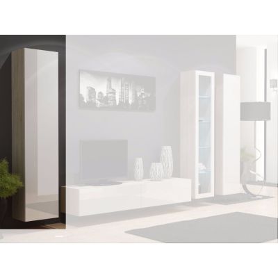 2. VIGO Vollvitrine '180' 180/40/30 Sonoma/Weiß Polen