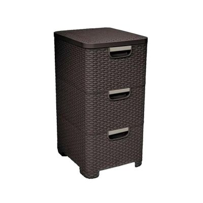 2. CURVER REGAL MIT 3 SCHUBLADEN 3x14L / DUNKELBRAUN