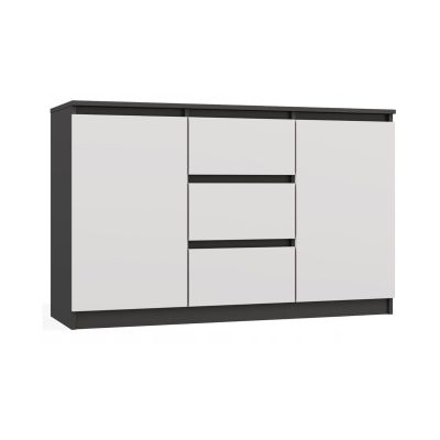 Kommode mit 2 Türen und 3 Schubladen, anthrazit/weiß, Set