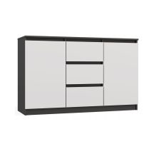 Kommode mit 2 Türen und 3 Schubladen, anthrazit/weiß, Set