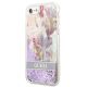 2. Guess Flower Liquid Glitter Case für iPhone SE 2022 / SE 2020 / 7 / 8 - Lila