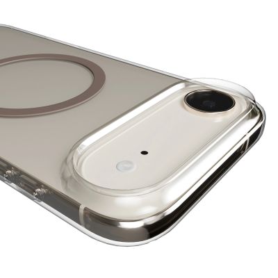 7. Puro Lite Mag TPU+PC Hülle kompatibel mit MagSafe für iPhone 17 Air - Transparent mit braunem Ring