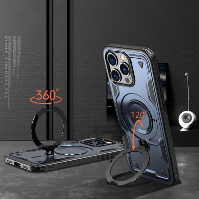 3. Hybrid Armor Trendige Hülle mit MagSafe für iPhone 16 Pro Max – Blau