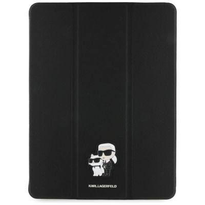 2. Karl Lagerfeld Saffiano Magnetische Karl & Choupette iPad Air 13" 2024 Buchcover-Hülle - Schwarz