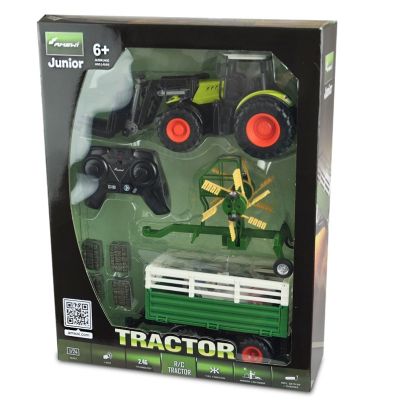 8. Amewi RC-Traktor mit XL-Zubehörpaket LiIon 500mAh grün/6+