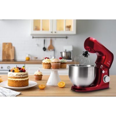27. ELDOM WRK1250 Küchenmaschine, 800 W, mit verschiedenen Aufsätzen zum Schlagen, Mischen und Kneten, 5-Liter-Metallschüssel, 8 Geschwindigkeitsstufen + Pulsfunktion
