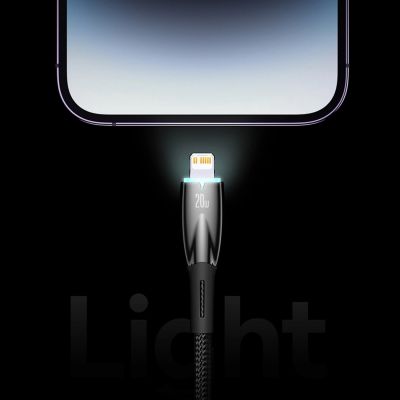 12. Baseus Glimmer Series Schnellladekabel USB-A auf USB-C 100 W 480 Mbit/s 1 m Schwarz