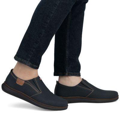 6. Marineblaue Herren-Slipper Rieker 10452-14