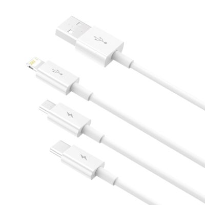 4. Baseus Superior Series USB-A - USB-C / Lightning / Micro-USB 3,5A Kabel 0,5 m - weiß