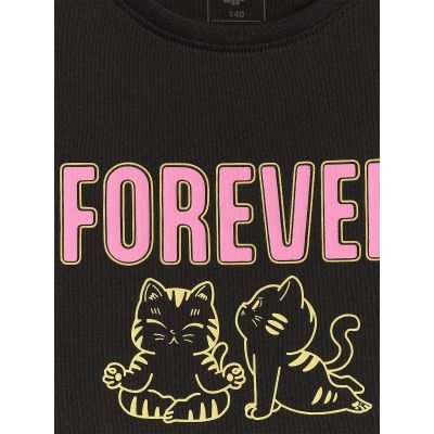 5. Mädchen-T-Shirt mit Aufdruck, regulär, Größe 4F 4FJRAW26TTSHF4240-20S